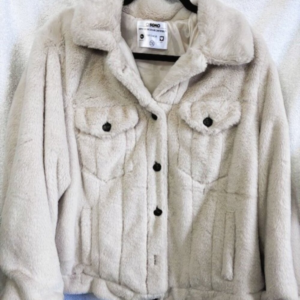 Cavalini Originals CI Sono faux fur jacket/shirt in Bone NWT Size 2X